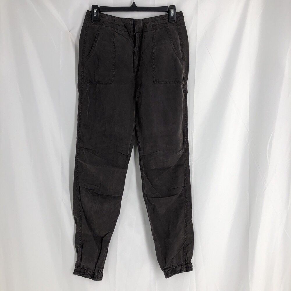Anthropologie Pilcro Jogger Pants Women's 0 Brown Tapered Leg Pocket Drawstring